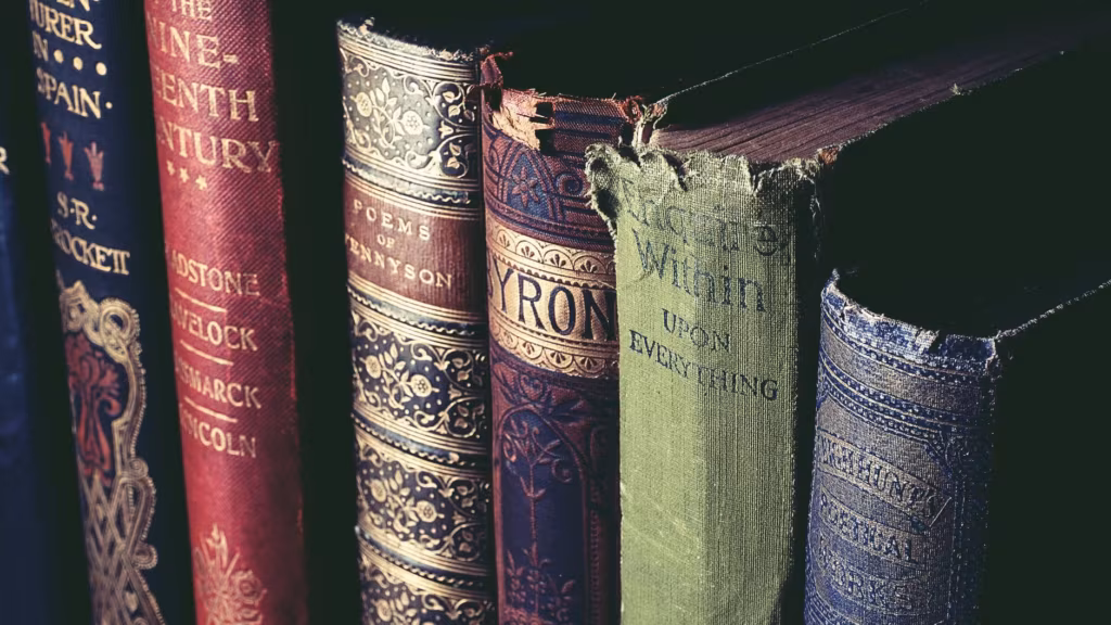A row of clothbound classics