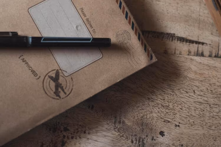 Close up of an envelope