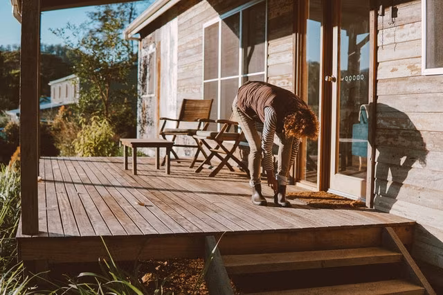 Woman on a porch