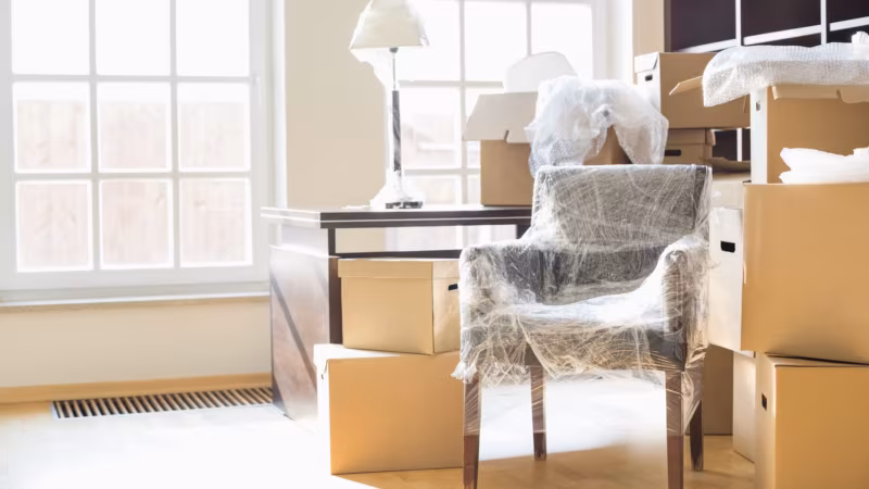 Wrapped pieces of furniture